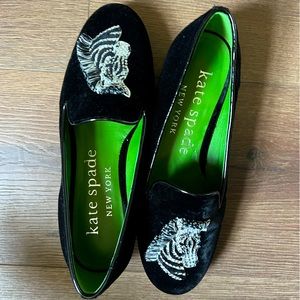 Kate Spade Black Velvet Loafer